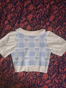 Cute Checkered Heart Crop Top