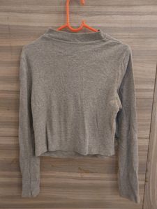 StalkBuyLove Grey Turtle Neck Crop