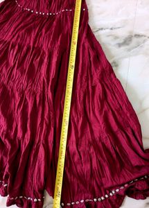 Boho Chic Maroon Skirt