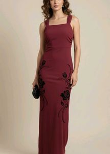 Elegant Maroon Maxi Dress