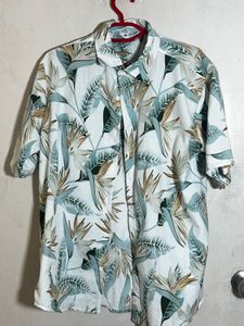 Floral Print Men's Casual Shirt/ Size XL