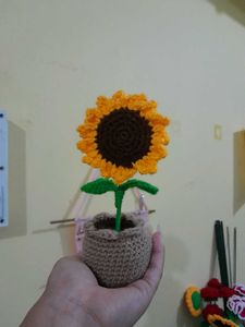 Crochet With Love Cute Sunflower Pot 🌻