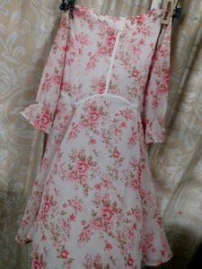 Floral Chiffon Midi Dress