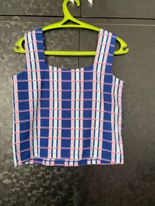 Square print Crop Top