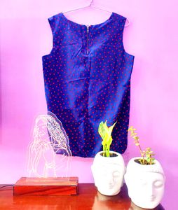 Cute Blue 3D Hearts Printed Pinterest Top (Women)