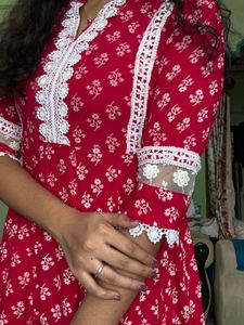 Red Dress with Net patten ❤️