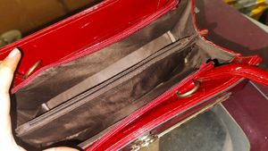 Red Patent Leather Top Handle Bag