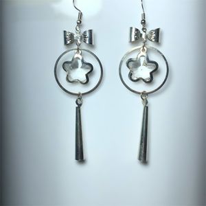 Silver Star Dangle Earrings