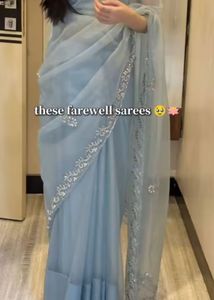 Light Blue Farewell Saree