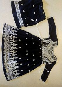 Black Embroidered Anarkali Suit
