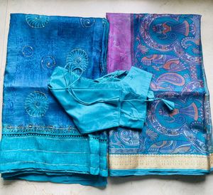 Combo Of Semi Tissue Silk Saree