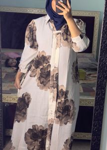 Floral Print Maxi Shirt Dress