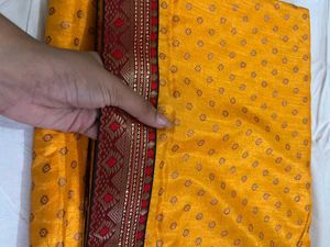 new yellow lace saree
