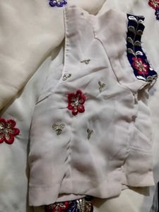 White Embroidery Saree