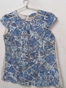 Blue Patterned Top