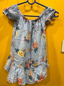 Floral Off-Shoulder Ruffle Top
