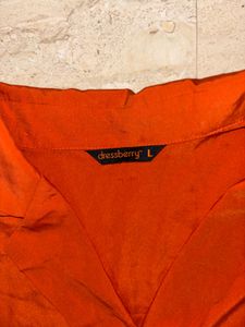 Orange Shirt Dress