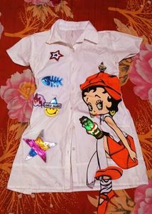 Pretty Shirt Type Dress For Women