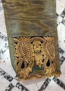 Elegant Black &amp; Gold Embroidered Outfit