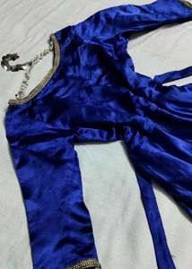 Elegant Blue Satin Gown