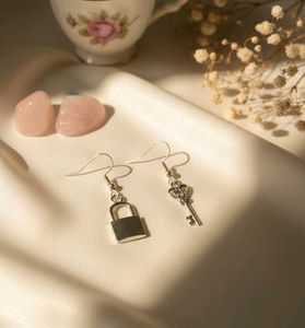 Gothic Y2K Lock and Key Earrings