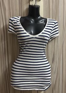 Striped V-Neck Top