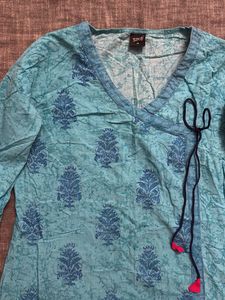 Turquoise Printed Kurta