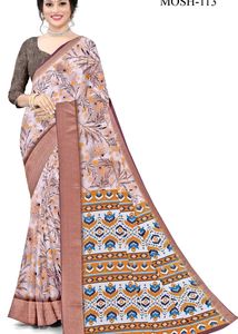 New Brand Digitial Print Tassar Silk Sarees