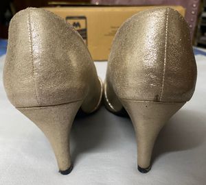 Metallic Silver Copper Heels