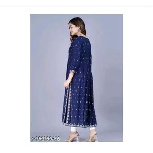 Navy Embroidered Kurti