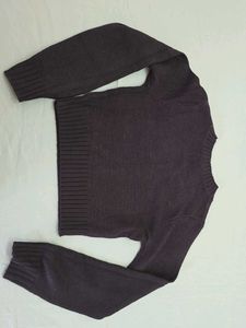 H&amp;M Black Cropped Knit Sweater