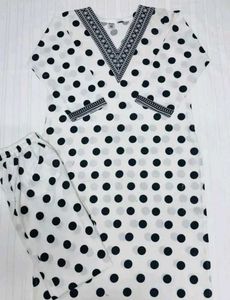 Polka Dot Embroidered Top