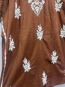 Brown Chikankari Lucknowi Kurta