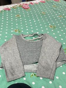 Grey Crop Top