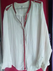 Mango Oversized White Top