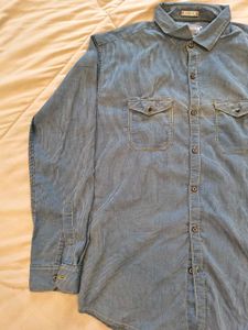 Goofy Casuals Men&#39;s Slim Fit Striped Denim Shirt