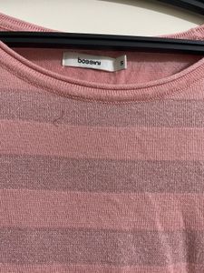 Pink Striped Long Sleeve Top
