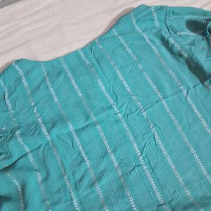 Fusion Teal Button-Down Top
