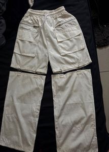 White detachable pants