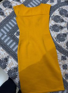 Yellow Bodycon Midi Dress