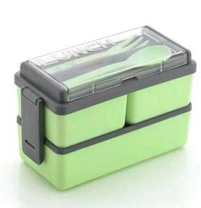 Two-Tier Lunch Box with Utensils pack of 1