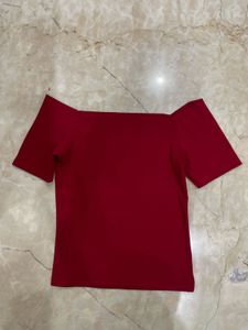 Red off shoulder Top