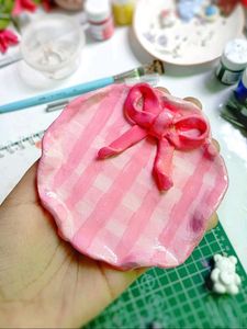Pink Bow Trinket Dish