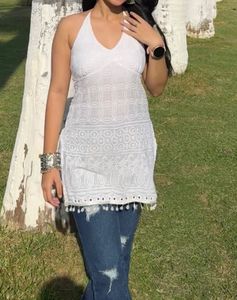 white backless kurti