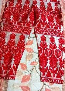 Silk Pants With Fulkari Design All Over