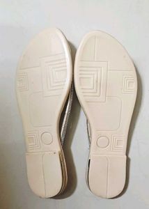 Sparkly Gold Crystal Embellished Flip Flops