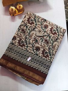 New Single Chanderi Cotton saree ,Running blouse