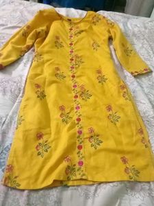 Yellow Embroidered Palazzos