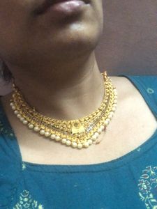 Brand New Gold And Pearl Necklace/Choker Never Use