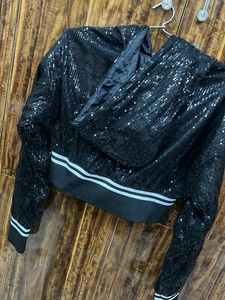 Sequin Zip-Up Hoodie